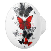 黒飛んでいると赤のモルフォ セラミックノブ (右)