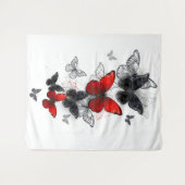 黒飛んでいると赤のモルフォ タペストリー (正面(横))