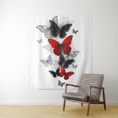 黒飛んでいると赤のモルフォ タペストリー (インサイチュ)