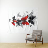 黒飛んでいると赤のモルフォ タペストリー (インサイチュ(横))