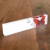 黒飛んでいると赤のモルフォ デスクネームプレート (側面)