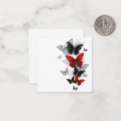 黒飛んでいると赤のモルフォ ノートカード (正面/裏面インサイチュ)