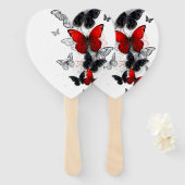 黒飛んでいると赤のモルフォ ハンドファン (正面&裏面)