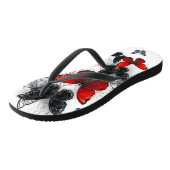 黒飛んでいると赤のモルフォ ビーチサンダル (アングル)