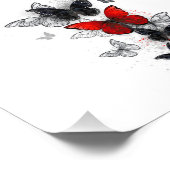 黒飛んでいると赤のモルフォ フォトプリント            (角)