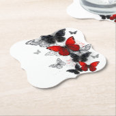 黒飛んでいると赤のモルフォ ペーパーコースター (アングル)