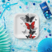 黒飛んでいると赤のモルフォ ペーパープレート (パーティー)