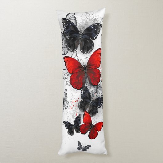 黒飛んでいると赤のモルフォ ボディピロー (裏面 (縦))