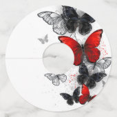 黒飛んでいると赤のモルフォ ワイングラスタグ (正面)