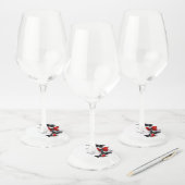 黒飛んでいると赤のモルフォ ワイングラスタグ (セット)