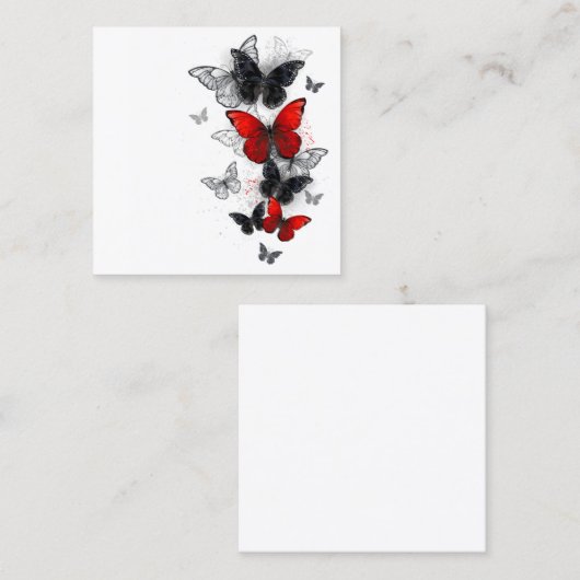 黒飛んでいると赤のモルフォ 割引カード (正面/裏面)