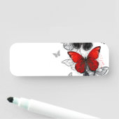 黒飛んでいると赤のモルフォ 名札 (インサイチュ)