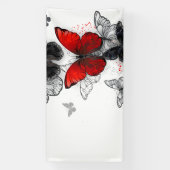 黒飛んでいると赤のモルフォ 横断幕 (縦)