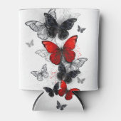 黒飛んでいると赤のモルフォ 缶クーラー (正面)