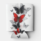 黒飛んでいると赤のモルフォ 缶クーラー (裏面)