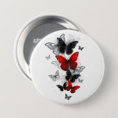 黒飛んでいると赤のモルフォ 缶バッジ (正面&裏面)