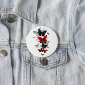 黒飛んでいると赤のモルフォ 缶バッジ (インサイチュ)