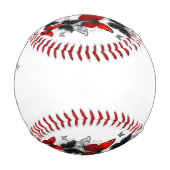 黒飛んでいると赤のモルフォ 野球ボール (裏面)