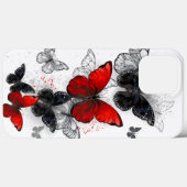 黒飛んでいると赤のモルフォ Case-Mate iPhoneケース (裏面 (横))