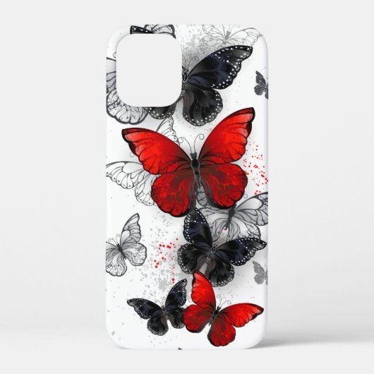 黒飛んでいると赤のモルフォ Case-Mate iPhoneケース (裏面)
