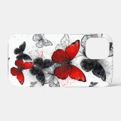 黒飛んでいると赤のモルフォ Case-Mate iPhoneケース (裏面 (横))
