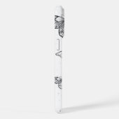黒飛んでいると赤のモルフォ iPhoneケース (右側面)