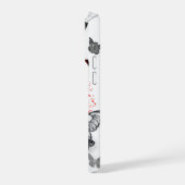 黒飛んでいると赤のモルフォ iPhoneケース (左側面)