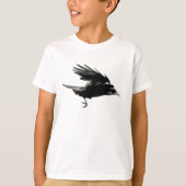 黒飛んでいるクロアアートファッションシャツ Tシャツ (正面)