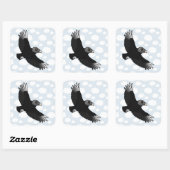 黒飛んでいるハゲワシ スクエアシール (シート)