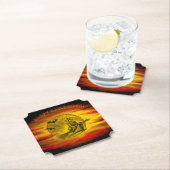 黒飛んでいる猫の魔女ハロウィンナイト ペーパーコースター (インサイチュ)