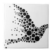 黒飛んでいる鳥 タイル (正面)