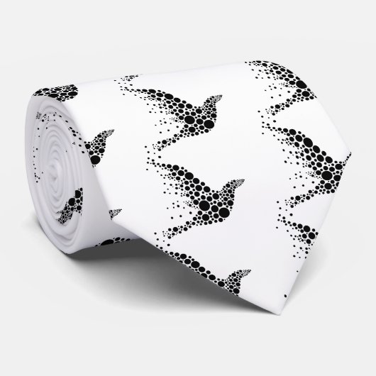 黒飛んでいる鳥 ネクタイ (ロール)