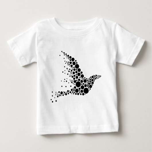 黒飛んでいる鳥 ベビーTシャツ (正面)
