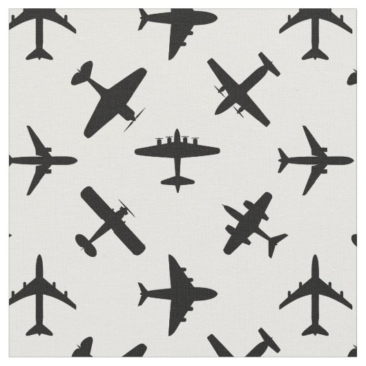 黒飛行機カスタムの色とタイルのサイズ ファブリック (クローズアップ)