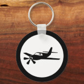 黒飛行機デザイナーキーチェーン キーホルダー (正面)