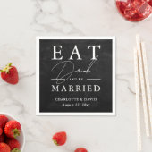 黒食べ酒飲み結婚した結婚料 スタンダードカクテルナプキン (インサイチュ)