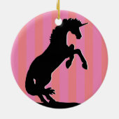 黒飼育用ユニコーン(ピンクストライプの) セラミックオーナメント (裏面)