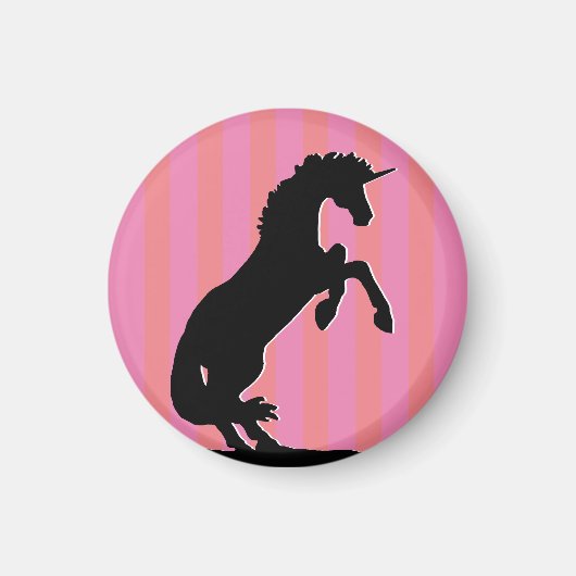 黒飼育用ユニコーン(ピンクストライプの) マグネット (正面)