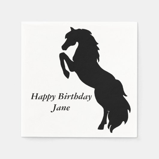 黒飼育馬 スタンダードカクテルナプキン (正面)