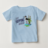 黒首おもしろいののまわりに棒を叩く ベビーTシャツ (正面)