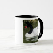 黒首の白鳥の大人と水の中のシチュー。 マグカップ (正面右)