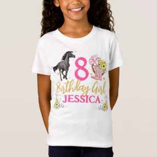 黒馬と花の誕生日パーティー Tシャツ