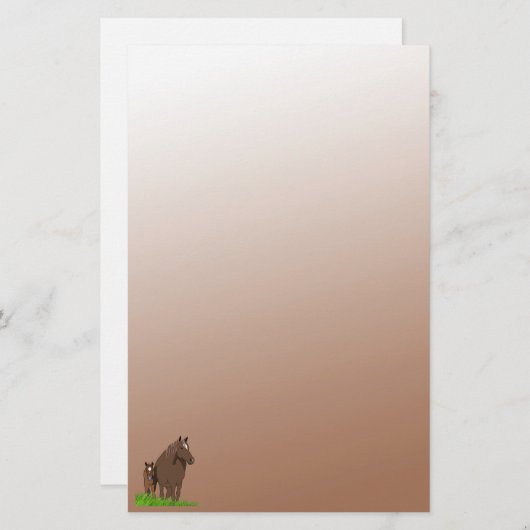 黒馬と馬の文房具 便箋 (正面/裏面)