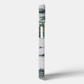 黒馬のサラブレッド・ペルシュロンの馬、木を跳ね上げる Case-Mate iPhoneケース (裏面 / 右)