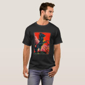 黒馬のシャツ、カラフルな種牡馬のTシャツ、馬好きな人へ Tシャツ (正面フル)
