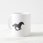 黒馬のランニングシルエット コーヒーマグカップ (正面左)