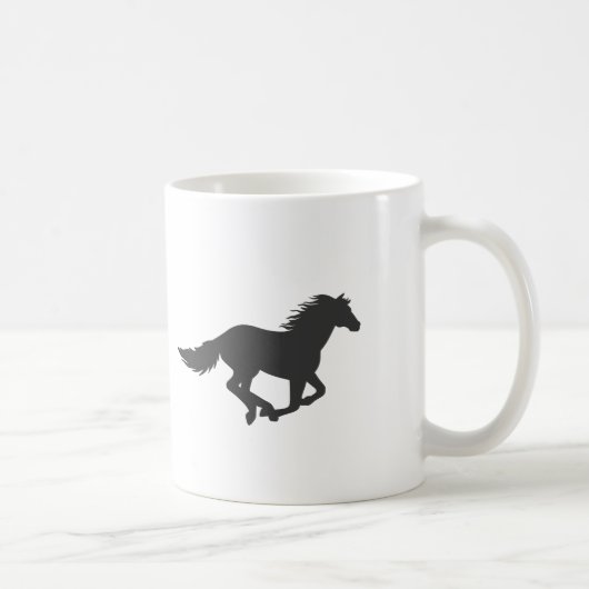 黒馬のランニングシルエット コーヒーマグカップ (右)