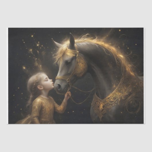 黒馬の切り離しを持つ子供 薄葉紙 (正面)