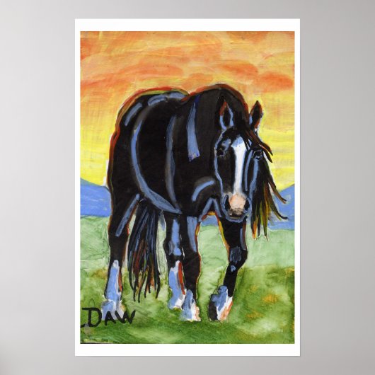 黒馬の夕焼け ポスター (正面)