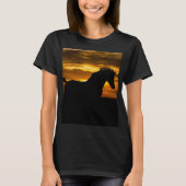 黒馬の日の入りシルエット Tシャツ (正面)